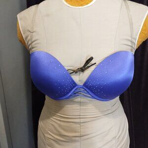 La SENZA Royal Blue Bejeweled Strapless Bra - Size 36D